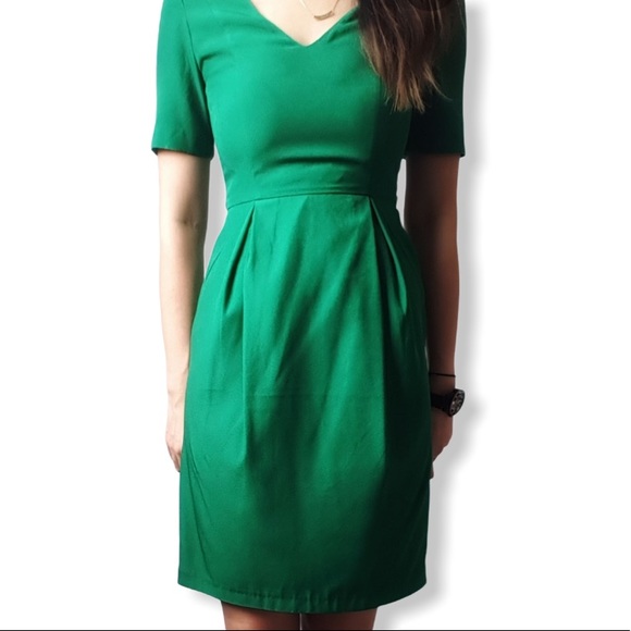 emerald green sheath dress